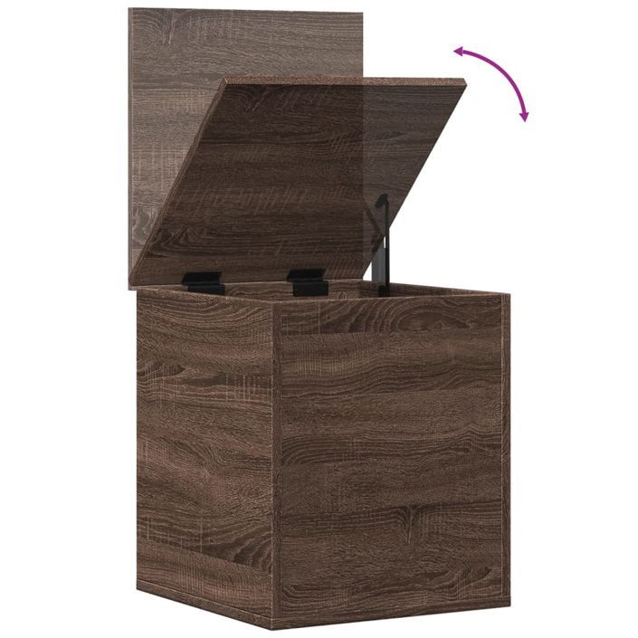 Boîte de rangement chêne marron 40x42x46 cm bois d'ingénierie - Photo n°8