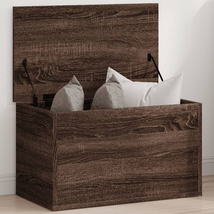 Boîte de rangement chêne marron 60x35x35 cm bois d'ingénierie - Photo n°1