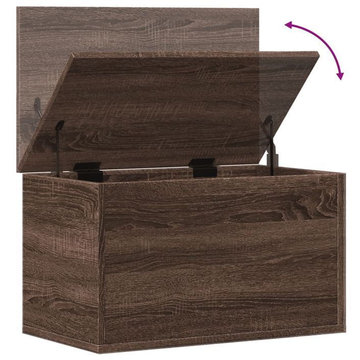 Boîte de rangement chêne marron 60x35x35 cm bois d'ingénierie - Photo n°8