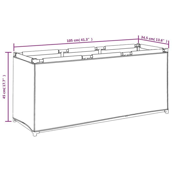 Boîte de rangement crème 105x34,5x45 cm tissu - Photo n°10