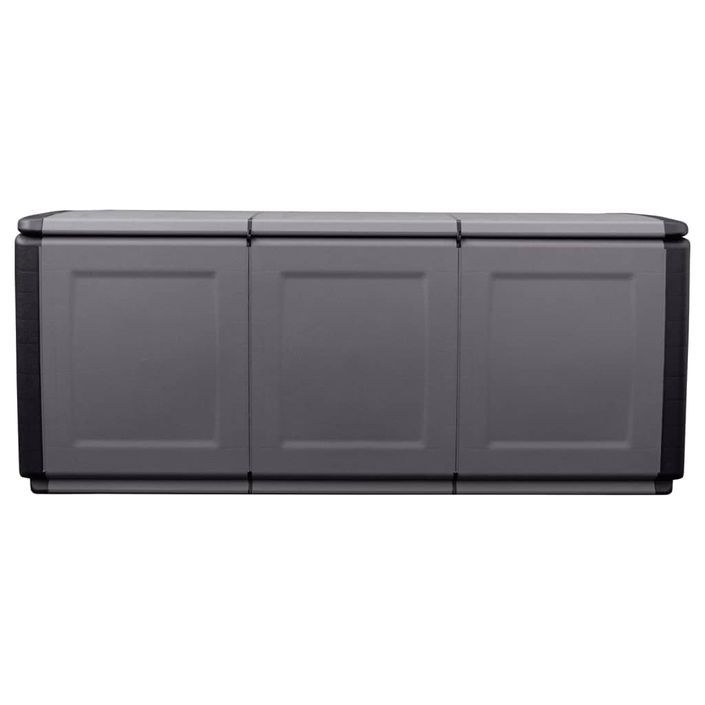 Boîte de rangement de jardin 138x53x57 cm 330 L Gris foncé noir - Photo n°3