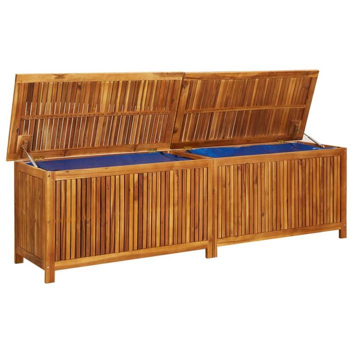 Boîte de rangement de jardin 200x50x58 cm Bois d'acacia solide - Photo n°7