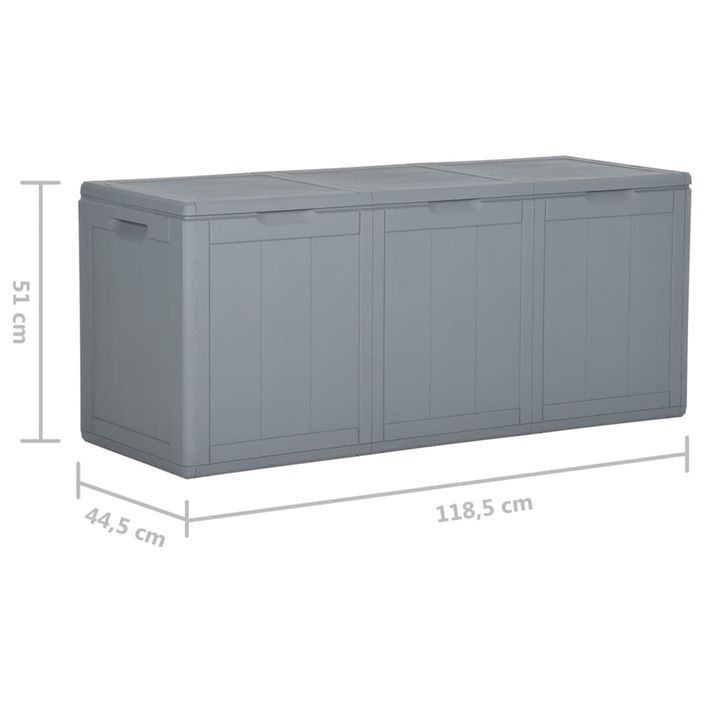 Boîte de rangement de jardin 270 L Gris PP - Photo n°7