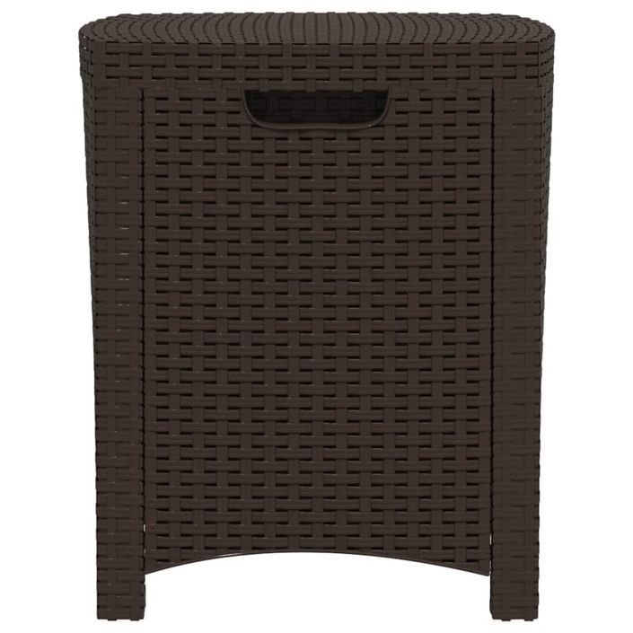 Boîte de rangement de jardin 39x39x46 cm Rotin PP Marron - Photo n°4