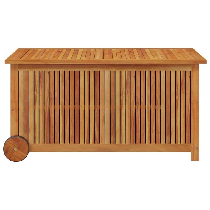 Boîte de rangement de jardin avec roues 113x50x58cm Bois acacia - Photo n°4