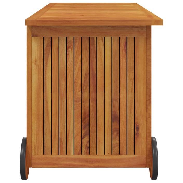 Boîte de rangement de jardin avec roues 113x50x58cm Bois acacia - Photo n°5