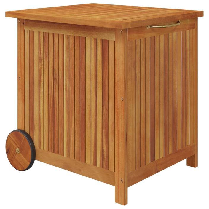 Boîte de rangement de jardin avec roues 60x50x58 cm Bois acacia - Photo n°2