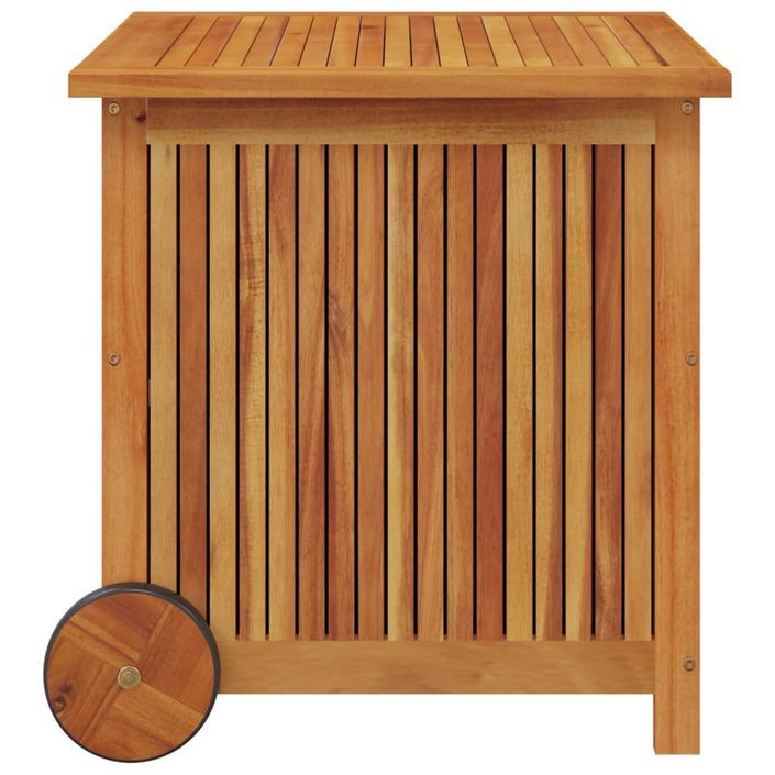 Boîte de rangement de jardin avec roues 60x50x58 cm Bois acacia - Photo n°4