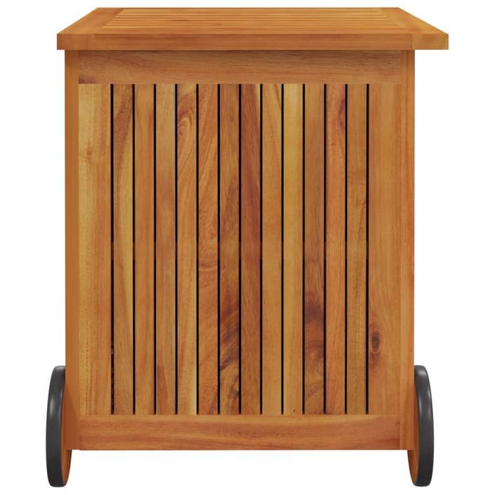 Boîte de rangement de jardin avec roues 60x50x58 cm Bois acacia - Photo n°5