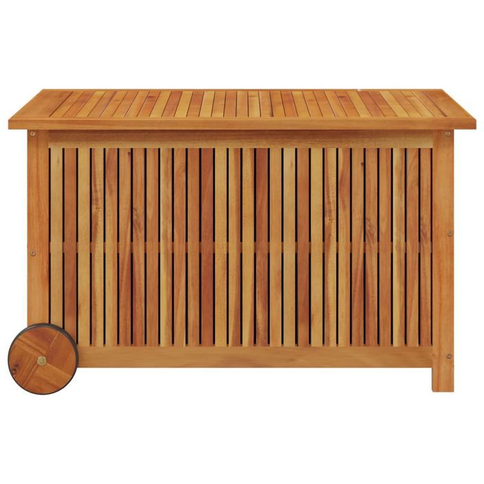 Boîte de rangement de jardin avec roues 90x50x58 cm Bois acacia - Photo n°4