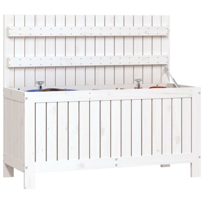 Boîte de rangement de jardin Blanc 108x42,5x54 cm Bois de pin - Photo n°4