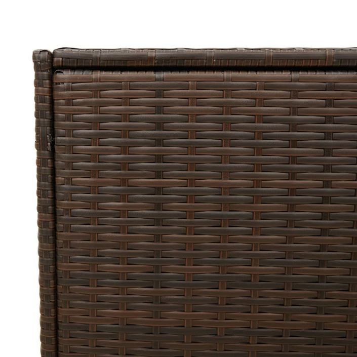 Boîte de rangement de jardin et roues marron 283L poly rotin - Photo n°9