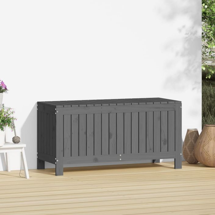 Boîte de rangement de jardin Gris 108x42,5x54 cm Bois de pin - Photo n°3