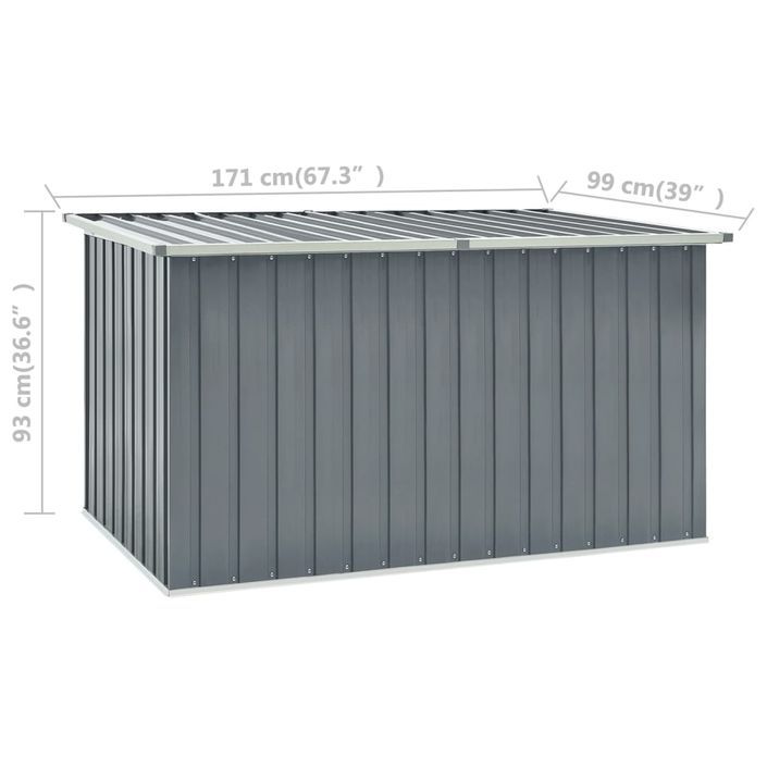 Boîte de rangement de jardin Gris 171x99x93 cm - Photo n°8