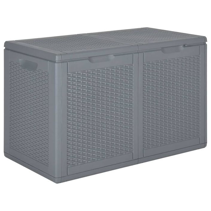 Boîte de rangement de jardin gris PP rotin 180 L - Photo n°1