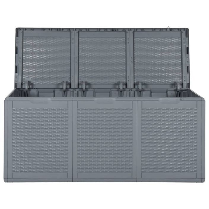 Boîte de rangement de jardin gris PP rotin 270 L - Photo n°5