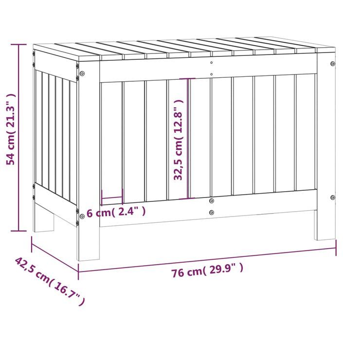 Boîte de rangement de jardin Marron miel 76x42,5x54 cm Bois pin - Photo n°10