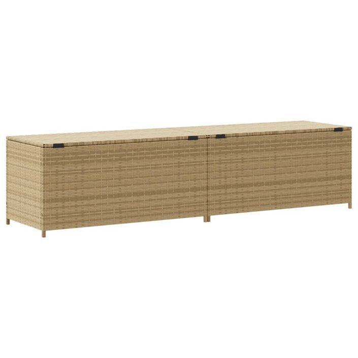 Boîte de rangement de jardin mélange beige 469L résine tressée - Photo n°6