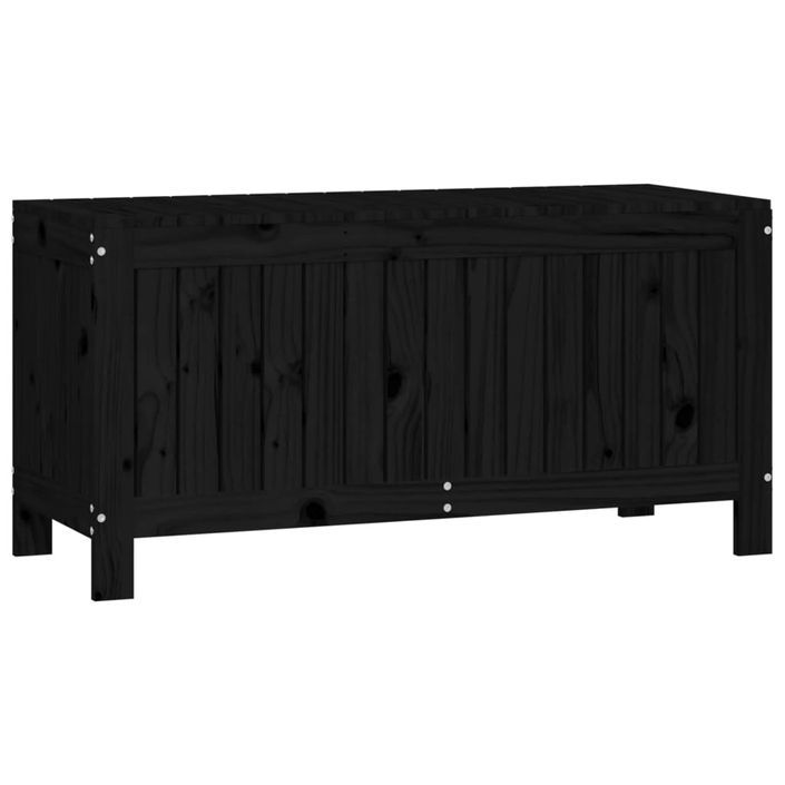 Boîte de rangement de jardin Noir 108x42,5x54cm Bois massif pin - Photo n°5