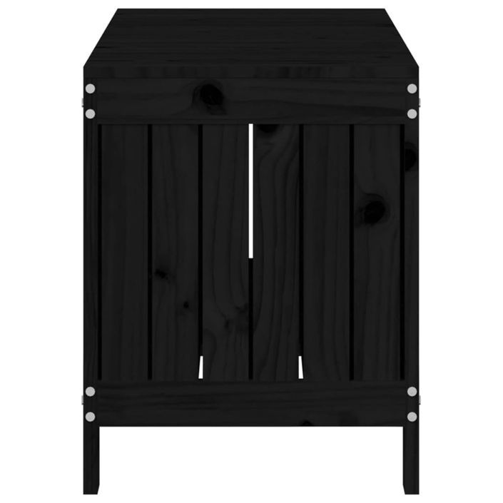 Boîte de rangement de jardin Noir 108x42,5x54cm Bois massif pin - Photo n°7