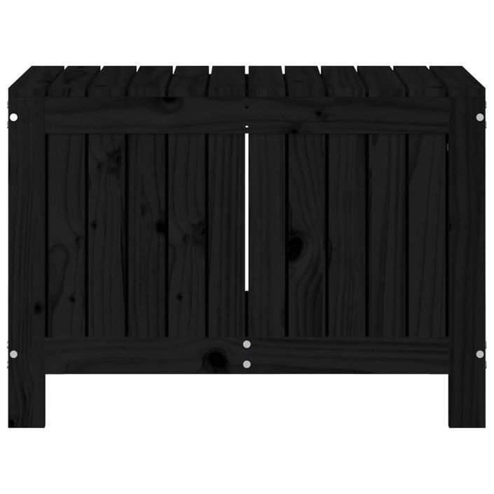 Boîte de rangement de jardin Noir 76x42,5x54 cm Bois massif pin - Photo n°6