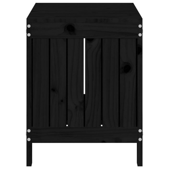 Boîte de rangement de jardin Noir 76x42,5x54 cm Bois massif pin - Photo n°7