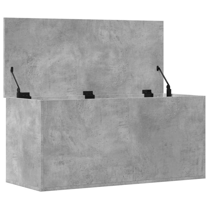 Boîte de rangement gris béton 100x42x46 cm bois d'ingénierie - Photo n°7