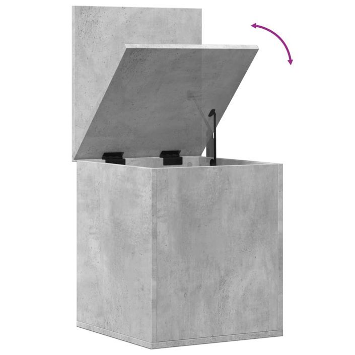 Boîte de rangement gris béton 40x42x46 cm bois d'ingénierie - Photo n°8