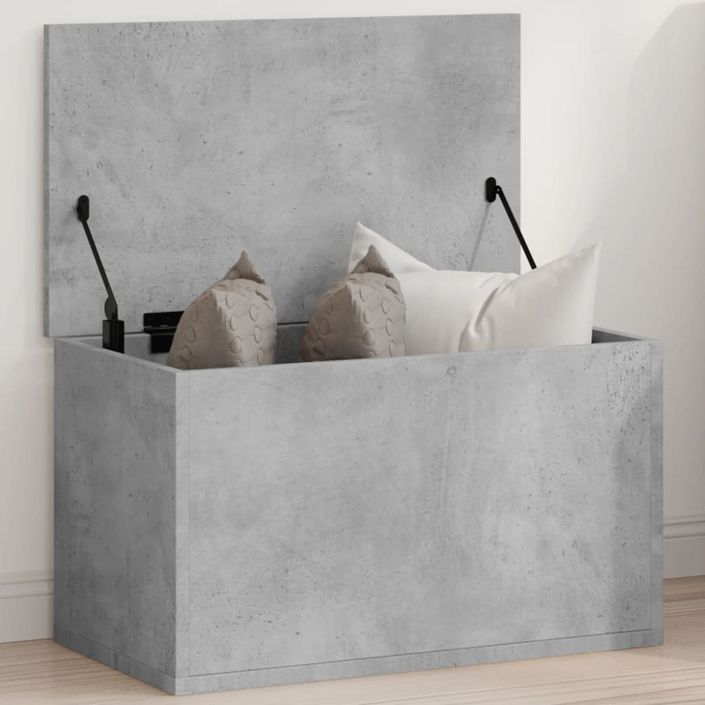 Boîte de rangement gris béton 60x35x35 cm bois d'ingénierie - Photo n°3