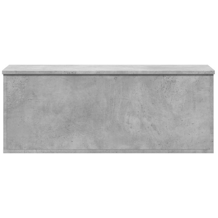 Boîte de rangement gris béton 90x35x35 cm bois d'ingénierie - Photo n°4