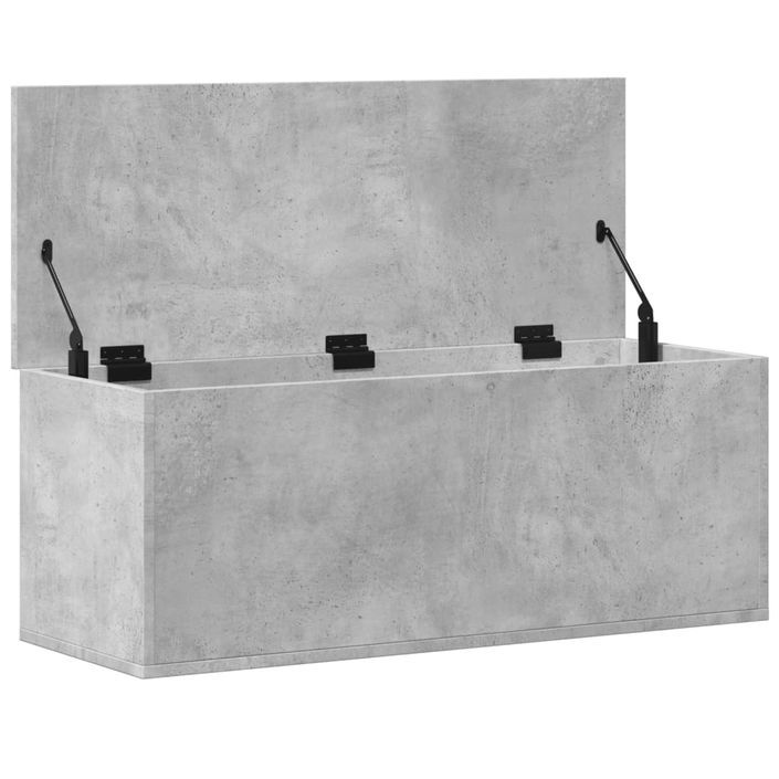 Boîte de rangement gris béton 90x35x35 cm bois d'ingénierie - Photo n°7