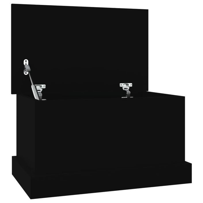 Boîte de rangement noir 50x30x28 cm bois d'ingénierie - Photo n°2