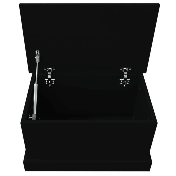 Boîte de rangement noir 50x30x28 cm bois d'ingénierie - Photo n°8