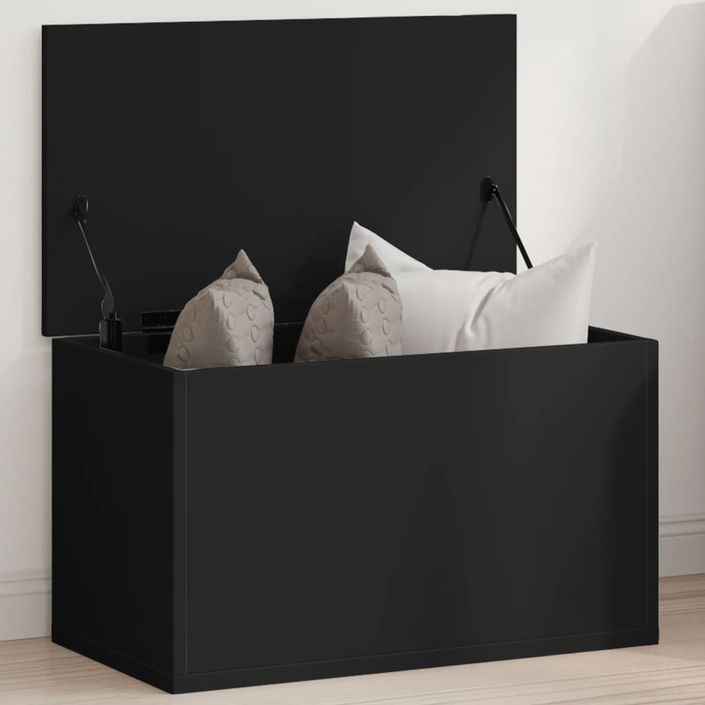 Boîte de rangement noir 60x35x35 cm bois d'ingénierie - Photo n°1