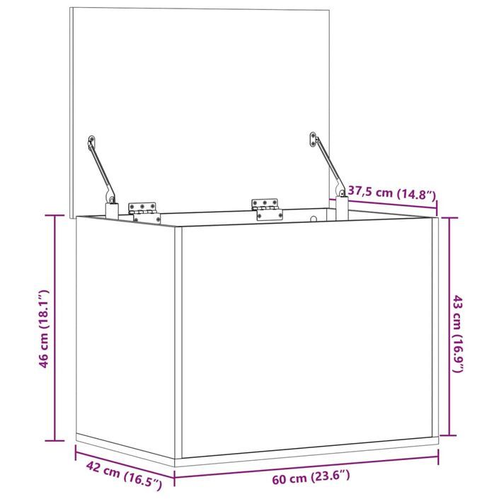 Boîte de rangement noir 60x42x46 cm bois d'ingénierie - Photo n°11