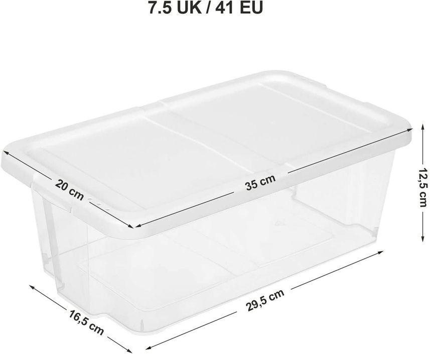 Boîte de rangement plastique transparent avec couvercle L 34,5 x P 19,5 x H 12,5 cm - Lot de 12 - Photo n°6