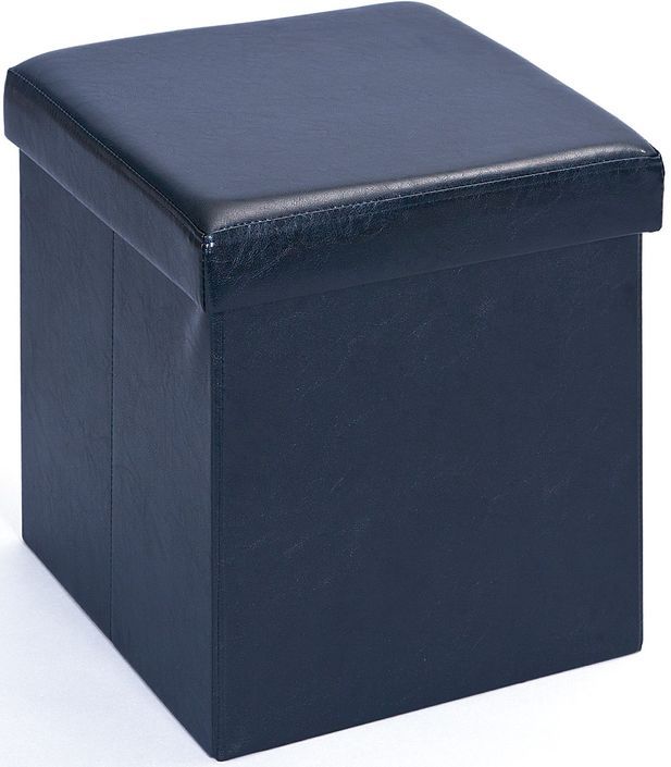 Boîte de rangement pliable simili cuir noir Santy - Photo n°1