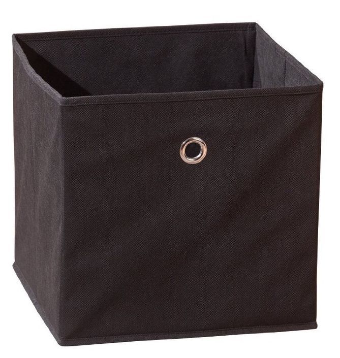 Boîte de rangement pliable tissu noir Peggy - Photo n°1
