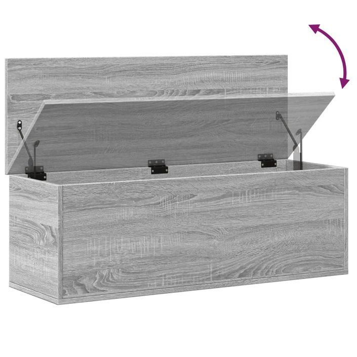 Boîte de rangement sonoma gris 102x35x35 cm bois d'ingénierie - Photo n°8