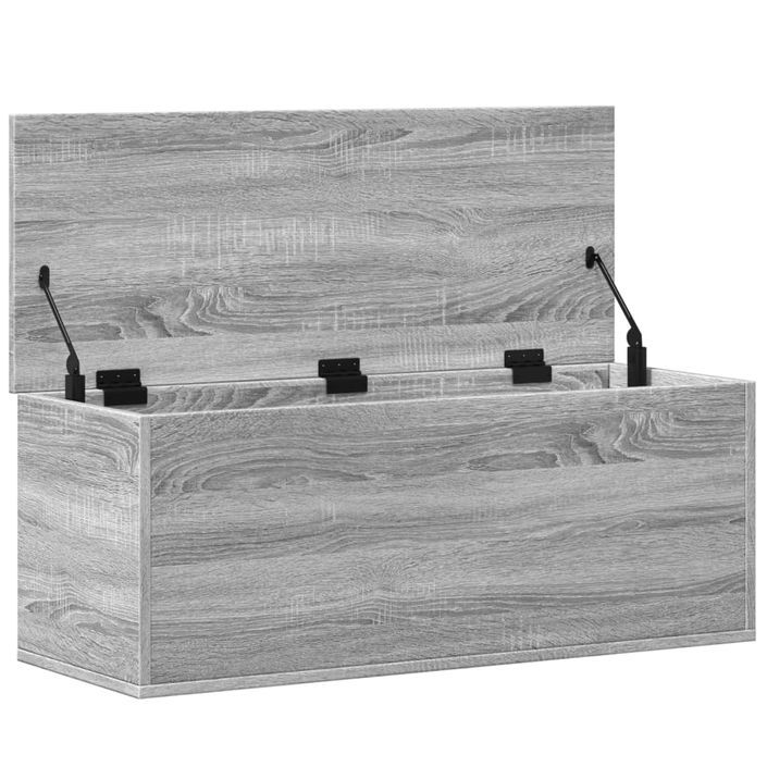 Boîte de rangement sonoma gris 90x35x35 cm bois d'ingénierie - Photo n°7