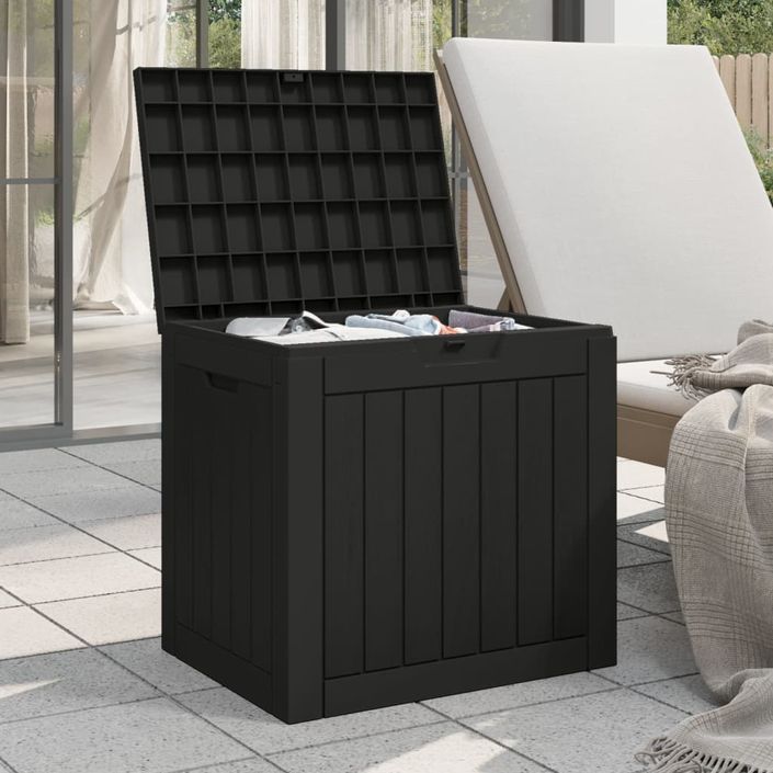 Boîte de stockage de jardin noir 55,5x43x53 cm polypropylène - Photo n°3