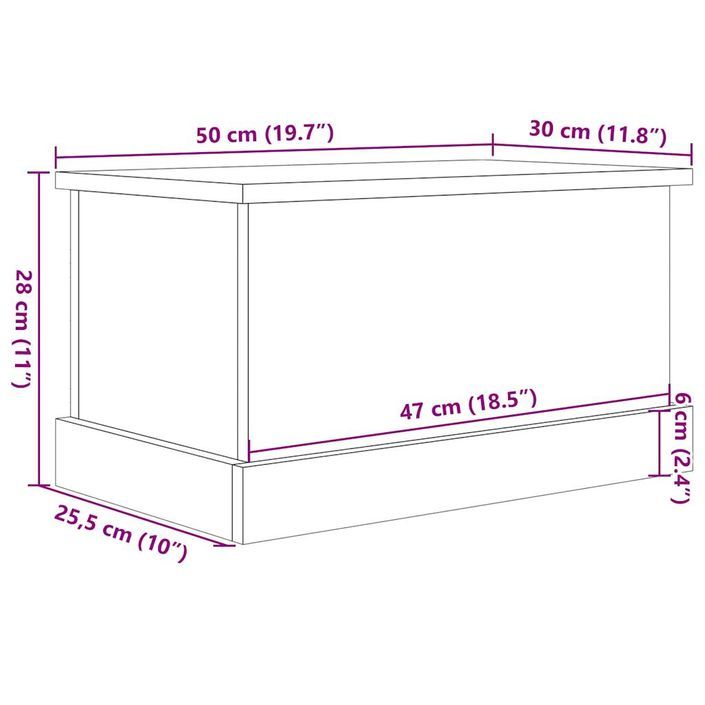 Boîtes de rangement chêne artisanal 30x50x28 cm bois ingénierie - Photo n°12