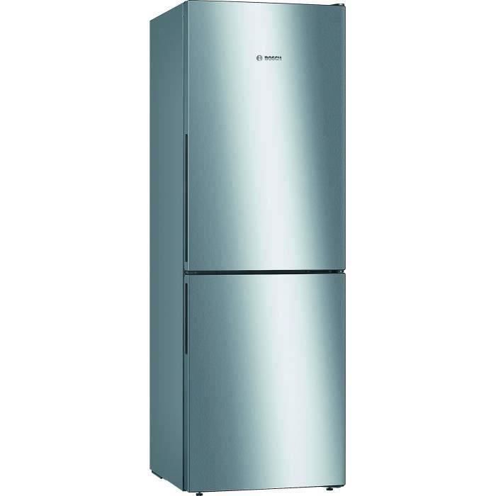BOSCH KGV33VLEAS - Réfrigérateur congélateur bas - 288L (194+94) - Froid brassé - L 60cm x H 176cm - Inox - Photo n°1