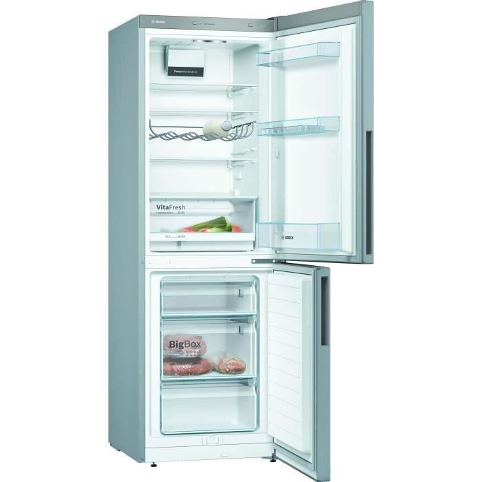 BOSCH KGV33VLEAS - Réfrigérateur congélateur bas - 288L (194+94) - Froid brassé - L 60cm x H 176cm - Inox - Photo n°2