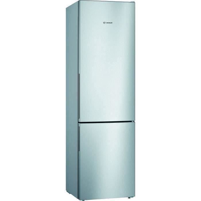 BOSCH KGV39VLEAS - Réfrigérateur congélateur bas - 344L (250+94) - Froid brassé - L 60cm x H 201cm - Inox - Photo n°1
