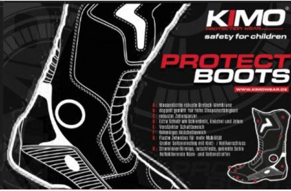 Bottes enfant moto cross Kimo Racing rouge - Photo n°3