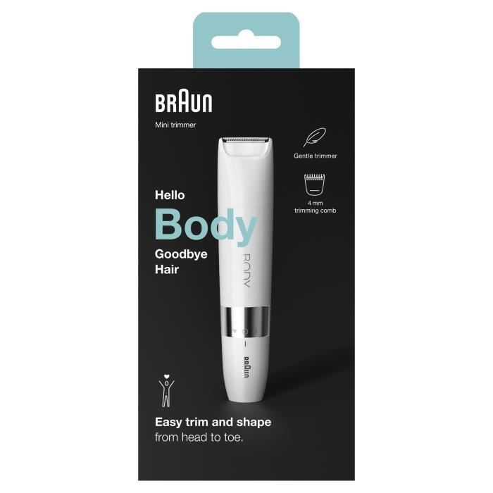 Braun Body Mini BS1000 Tondeuse Corps éléctrique pour Hommes et Femmes - Wet&Dry - Multi-usages - Blanc - Photo n°5