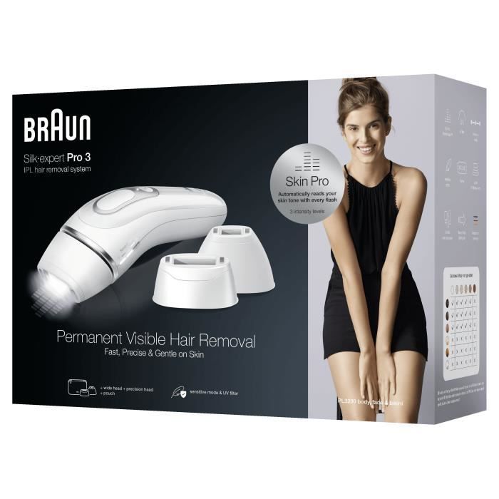 Braun Silk·expert Pro 3 PL3230 - IPL Pour Femme, Épilateur Lumiere Pulsée a Domicile, Blanc/Argent - Photo n°5