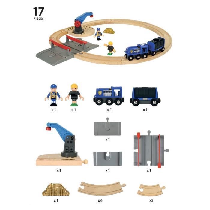 Brio World Circuit Police - Coffret complet 17 pieces - Circuit de train en bois - Ravensburger - Mixte des 3 ans - 33812 - Photo n°5
