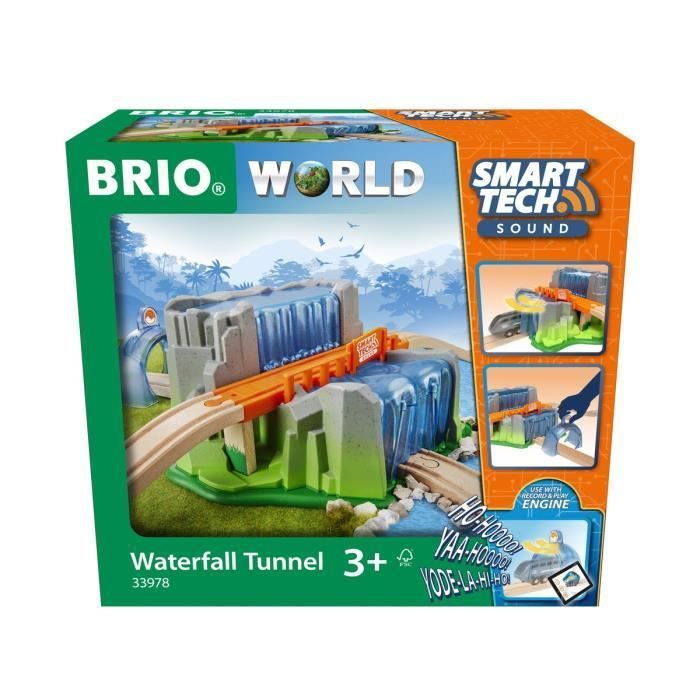 Brio World Pont & Tunnel Cascade Smart Tech Sound - Accessoire STEM pour circuit de train en bois - Ravensburger - Des 3 ans - 33978 - Photo n°1